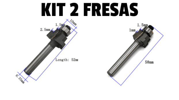 Kit Fresas lateral + tampo e lateral